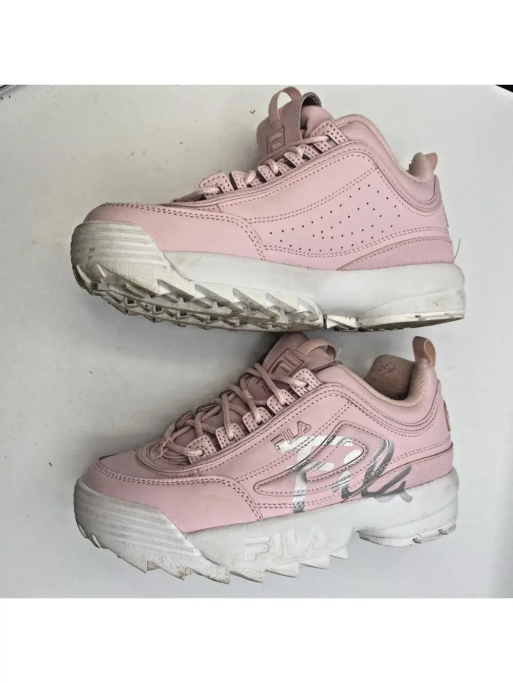Fila Fila Disruptor II Pink Trainers Shoes UK 5.5 EU38 Girls Sneakers